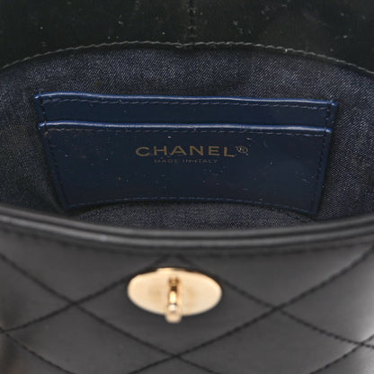 Chanel Lambskin Resin Elegant Chain Vanity Case Black 6 of 12