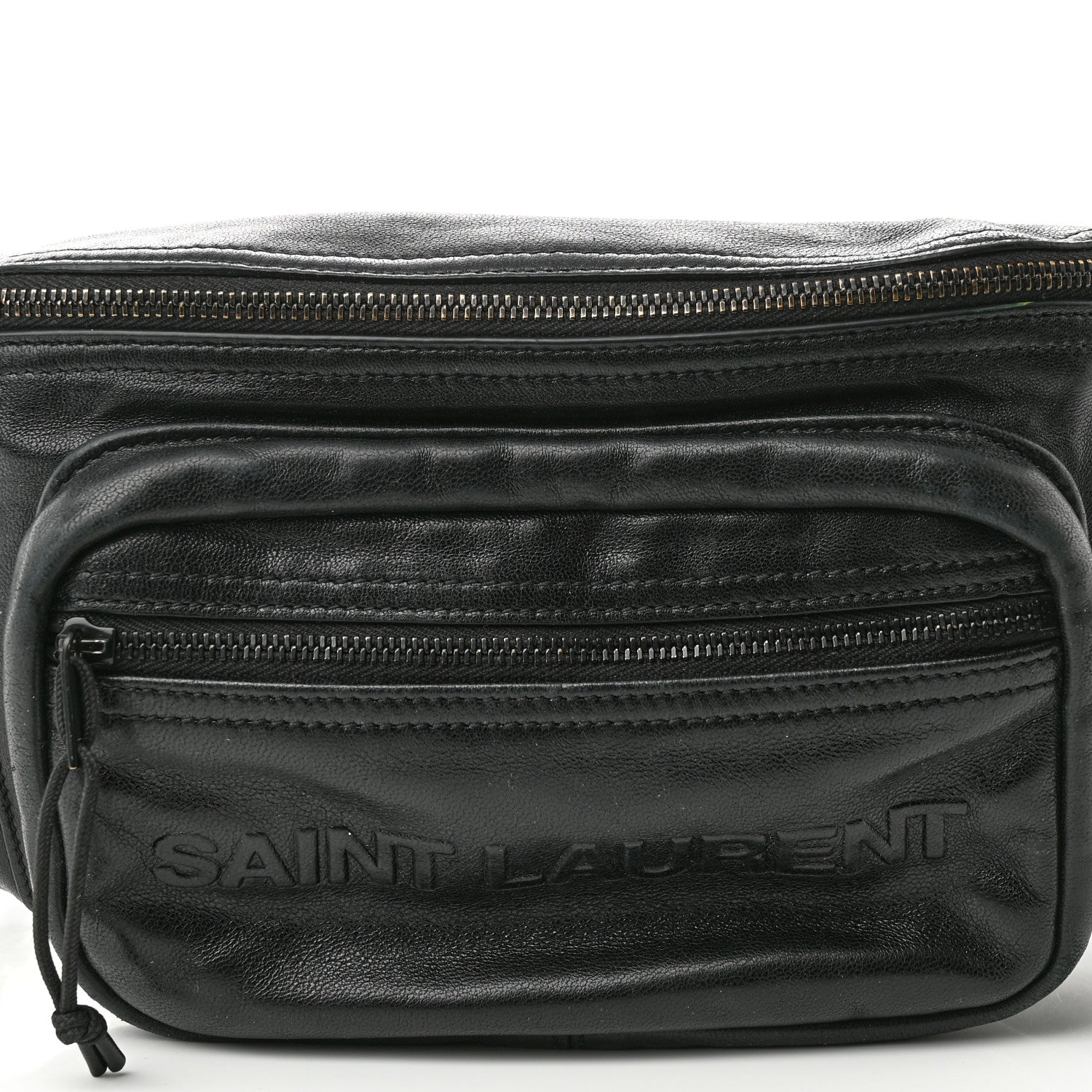 Saint Laurent Lambskin Logo Ripstop Body Belt Bag Black 6 of 12