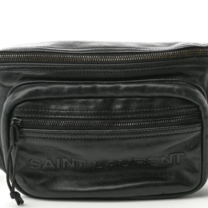 Saint Laurent Lambskin Logo Ripstop Body Belt Bag Black 6 of 12
