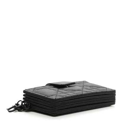 Christian Dior Ultra Matte Calfskin Cannage Lady Dior 5-Gusset Card Holder Black 4 of 7