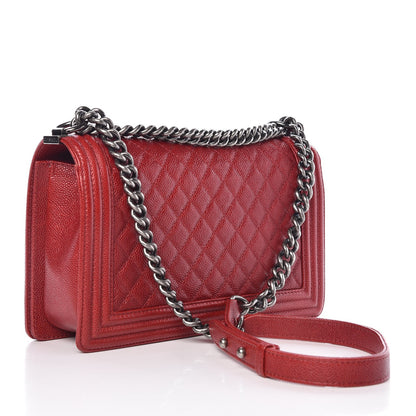 Chanel Caviar Quilted New Medium Boy Flap Red 3 of 7