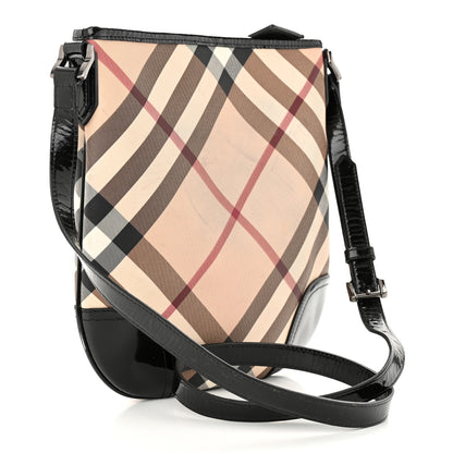 Burberry Patent Nova Check Dryden Crossbody Bag Black 3 of 18