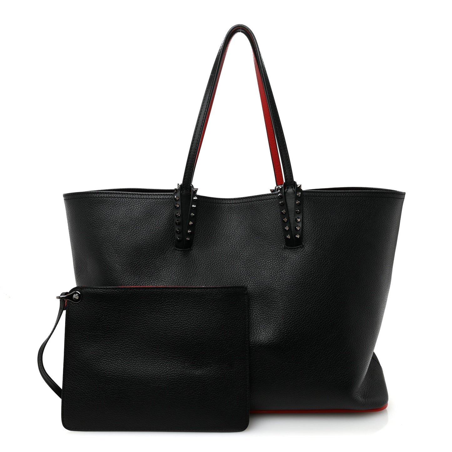 Calfskin Spikes East West Cabata Tote Black