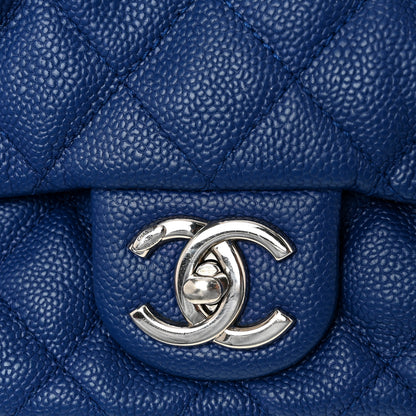 Chanel Caviar Quilted Medium Easy Flap Blue 11 of 12