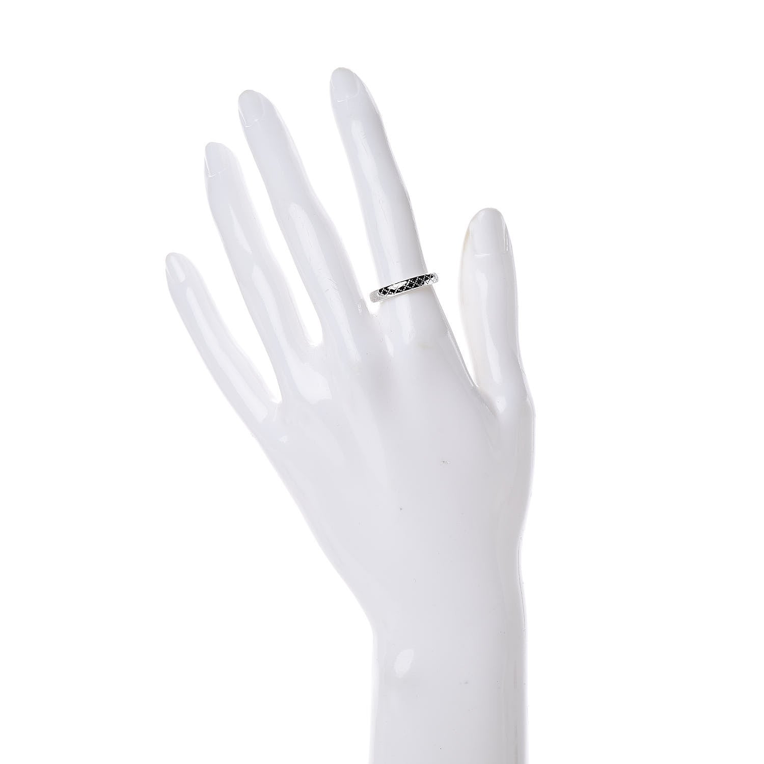 Gucci 18K White Gold Diamantissima Band Ring 52 6 2 of 5