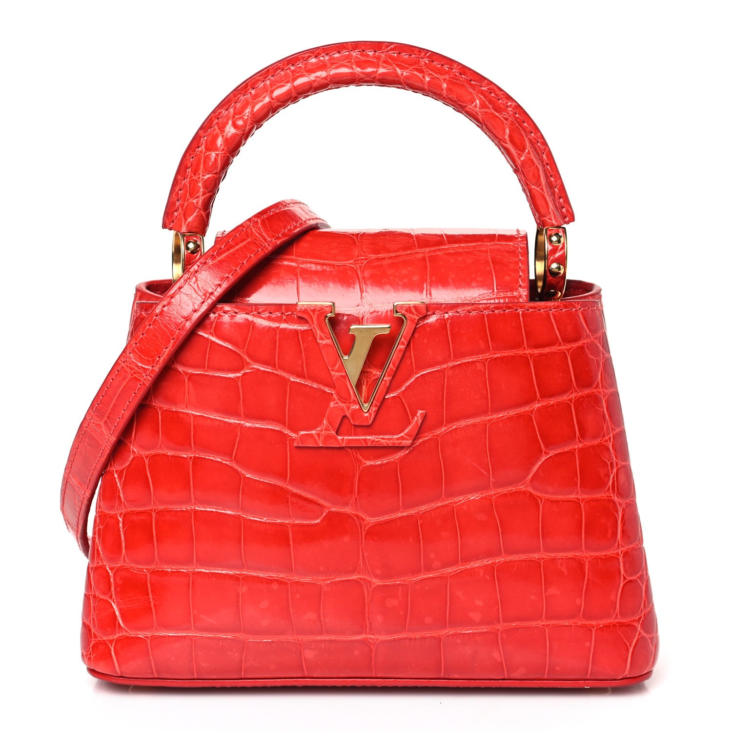 Louis Vuitton Crocodile Mini Capucines Rubis 1 of 8