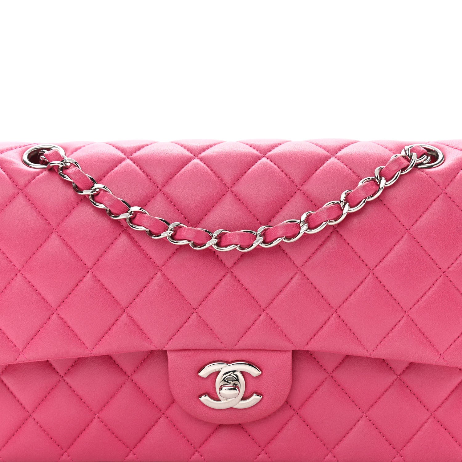 Chanel Lambskin Quilted Medium Double Flap Pink 7 of 11
