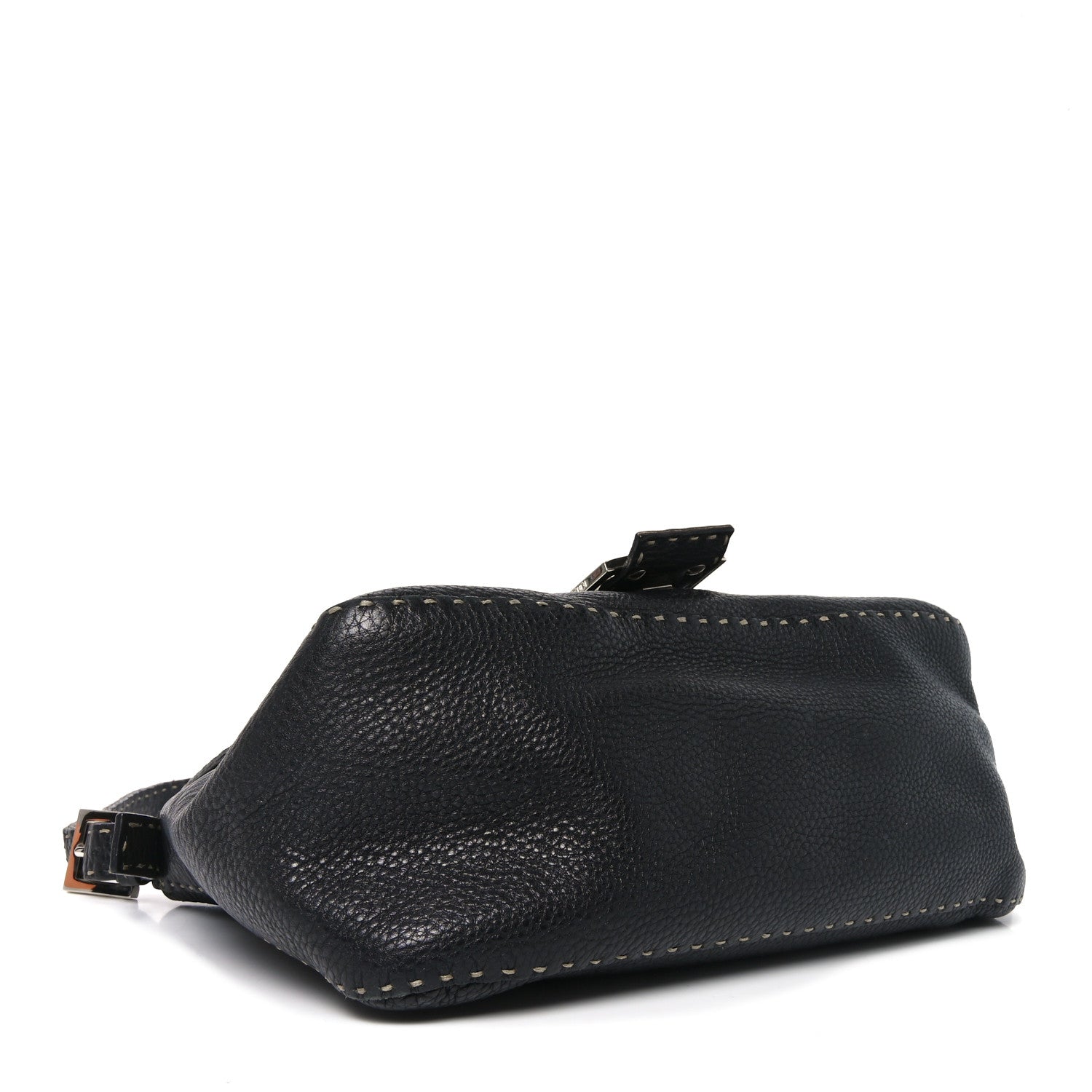 Fendi Calfskin Romano Selleria Forever Mama Baguette Black 4 of 10