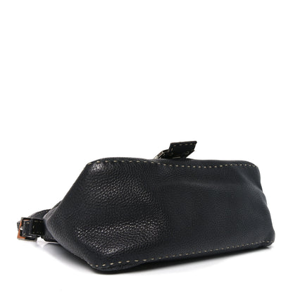 Fendi Calfskin Romano Selleria Forever Mama Baguette Black 4 of 10