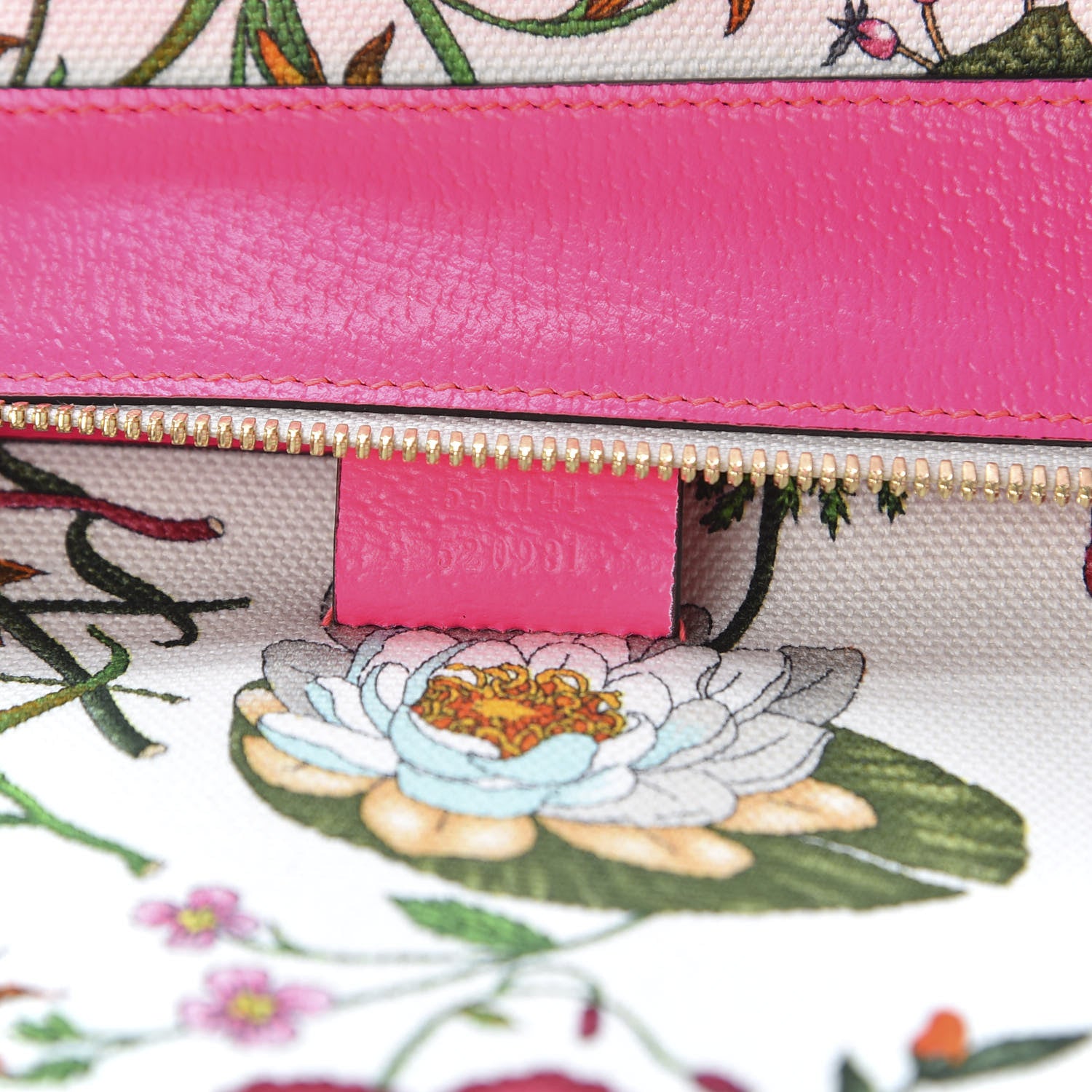 Gucci Canvas Medium Flora Tote Fuchsia 6 of 9