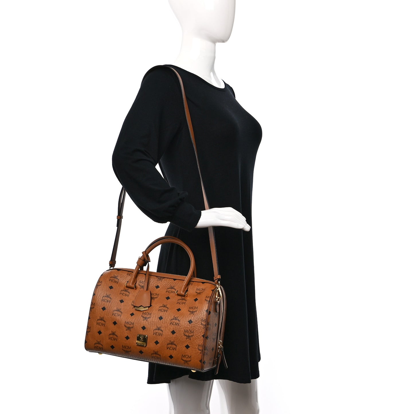 Visetos Medium Boston Bag Cognac