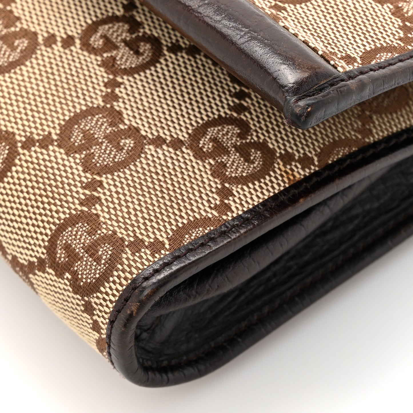 Monogram Bamboo Bar Clutch  Dark Brown