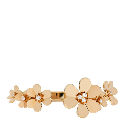Van Cleef & Arpels 18K Yellow Gold Diamond Small Frivole 7 Flowers Bracelet S 1 of 4