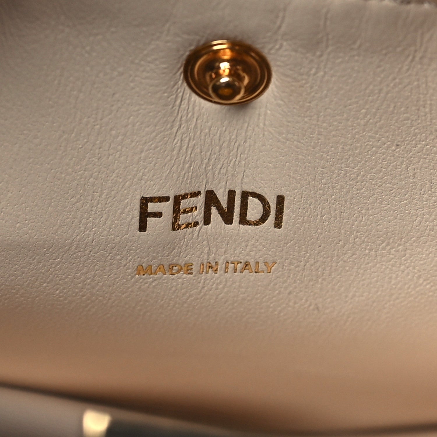 Fendi Vitello Seta Glazed Fabric FF 1974 Medium Peekaboo X-Lite Sand Mogano Panna 6 of 8