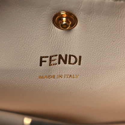 Fendi Vitello Seta Glazed Fabric FF 1974 Medium Peekaboo X-Lite Sand Mogano Panna 6 of 8