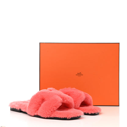 Hermes Woolskin Oran Sandals 41 Rose Du Desert 8 of 8