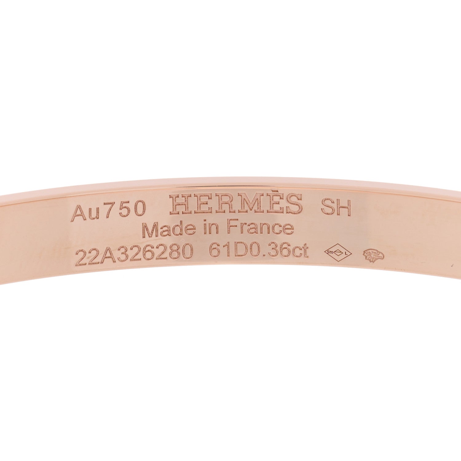 Hermes 18K Rose Gold Diamond PM Kelly Pave Bracelet SH 3 of 3