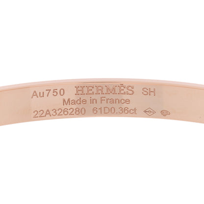 Hermes 18K Rose Gold Diamond PM Kelly Pave Bracelet SH 3 of 3