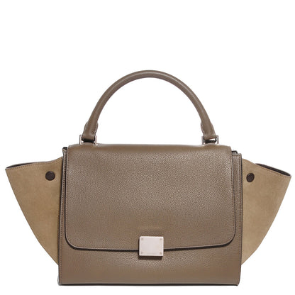 Celine Drummed Calfskin Suede Small Trapeze Dune 1 of 8