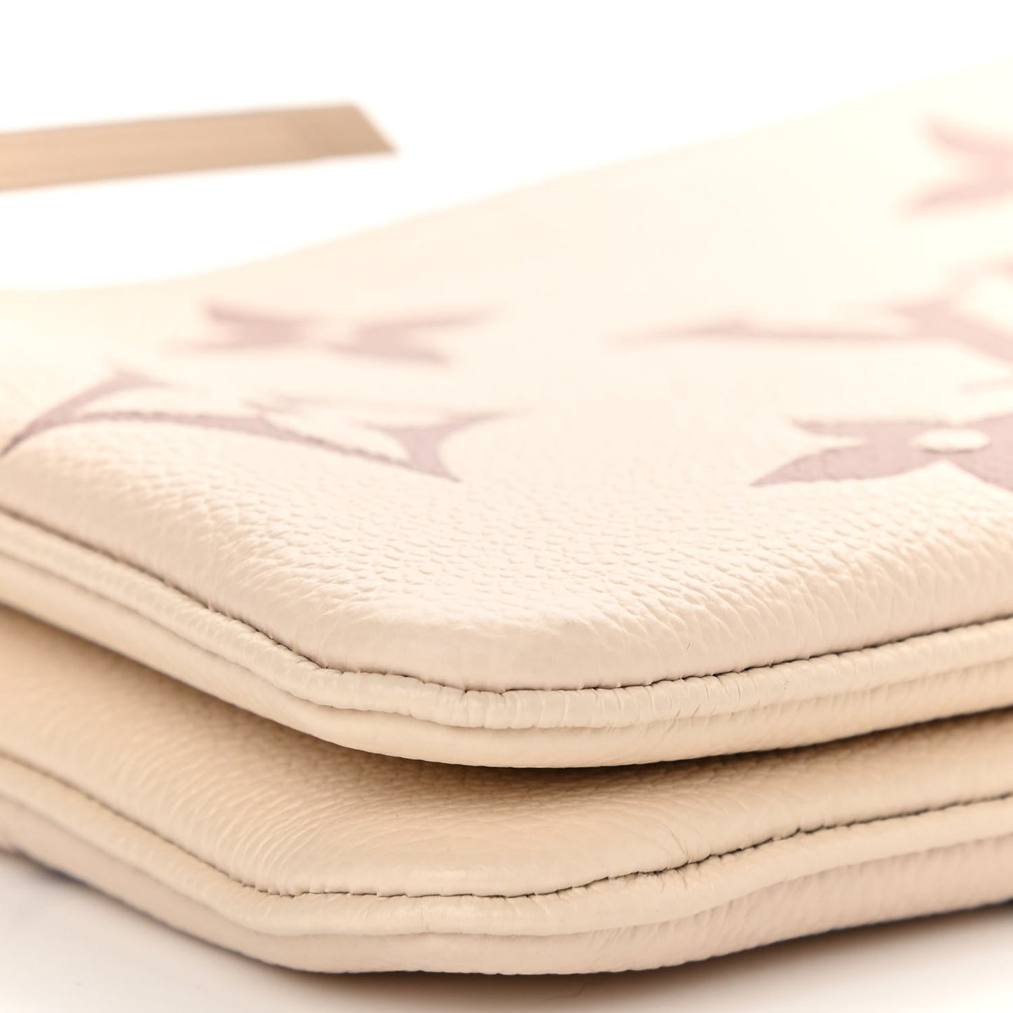Empreinte Monogram Giant Double Zip Pochette Creme Bois De Rose