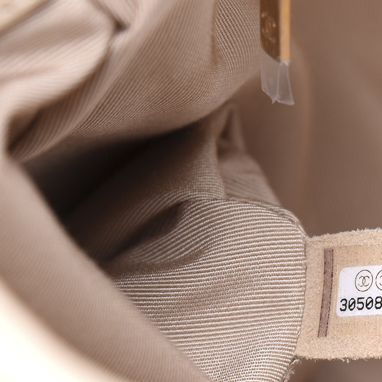 Lambskin Quilted Large 19 Flap Beige
