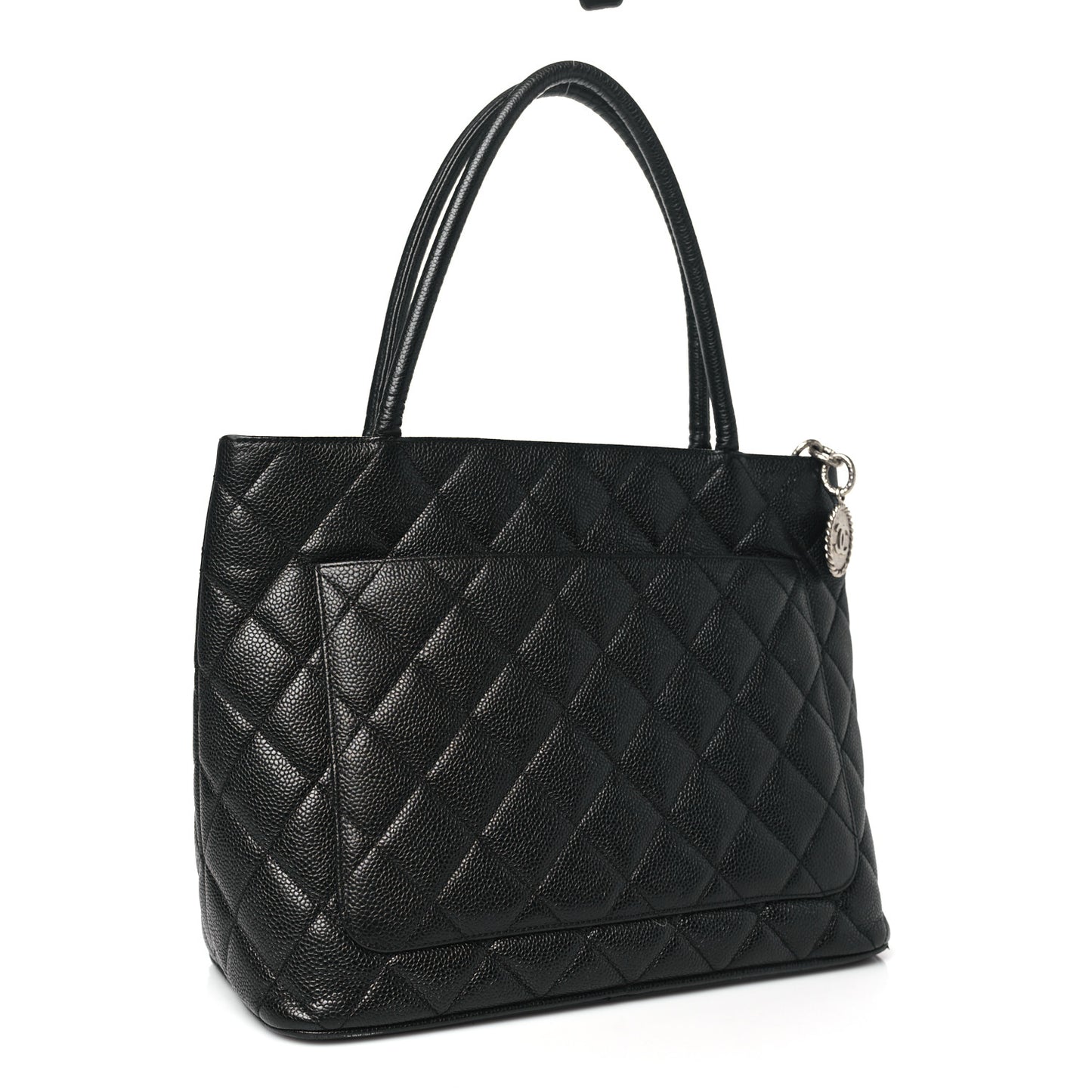 Caviar Quilted Medallion Tote Black