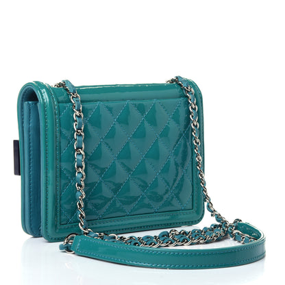 Chanel Plexiglass Patent Mini Boy Brick Flap Turquoise Navy 2 of 4
