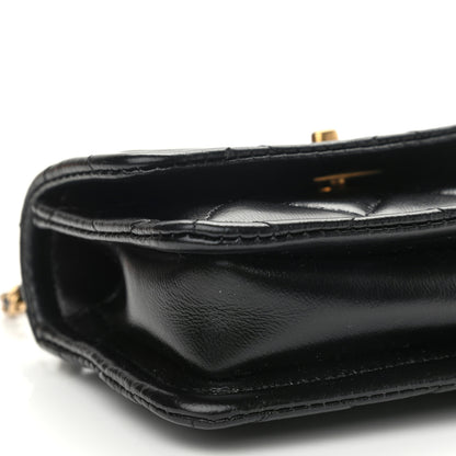Chanel Shiny Lambskin Quilted Extra Mini Flap Black 8 of 11