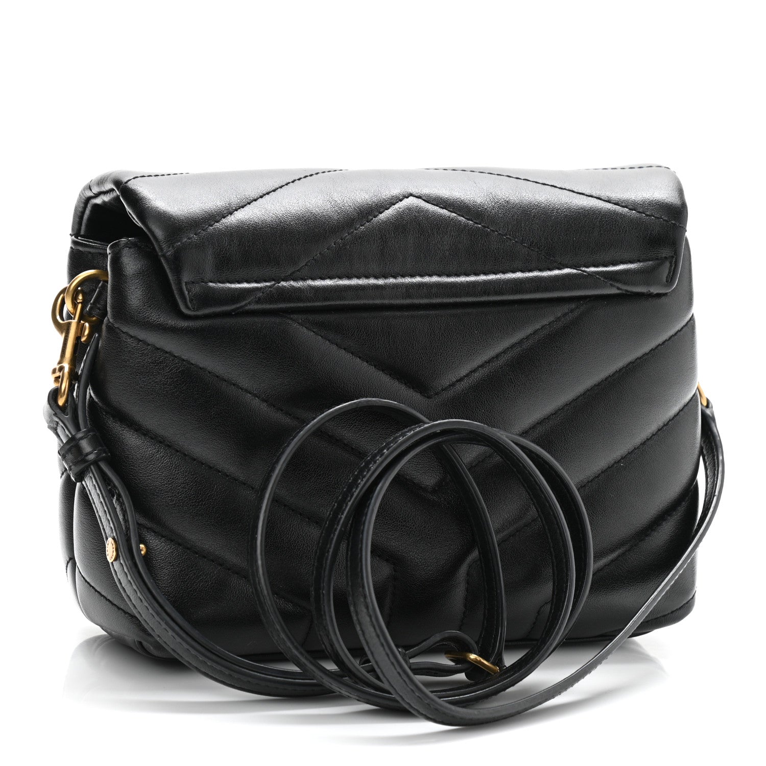 Saint Laurent Calfskin Y Quilted Monogram Toy Loulou Crossbody Bag Black 3 of 21
