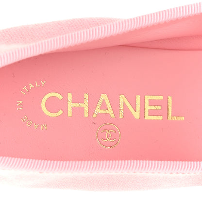 Chanel Fabric Grosgrain Mary Jane Flats 40 Light Pink Black 7 of 10