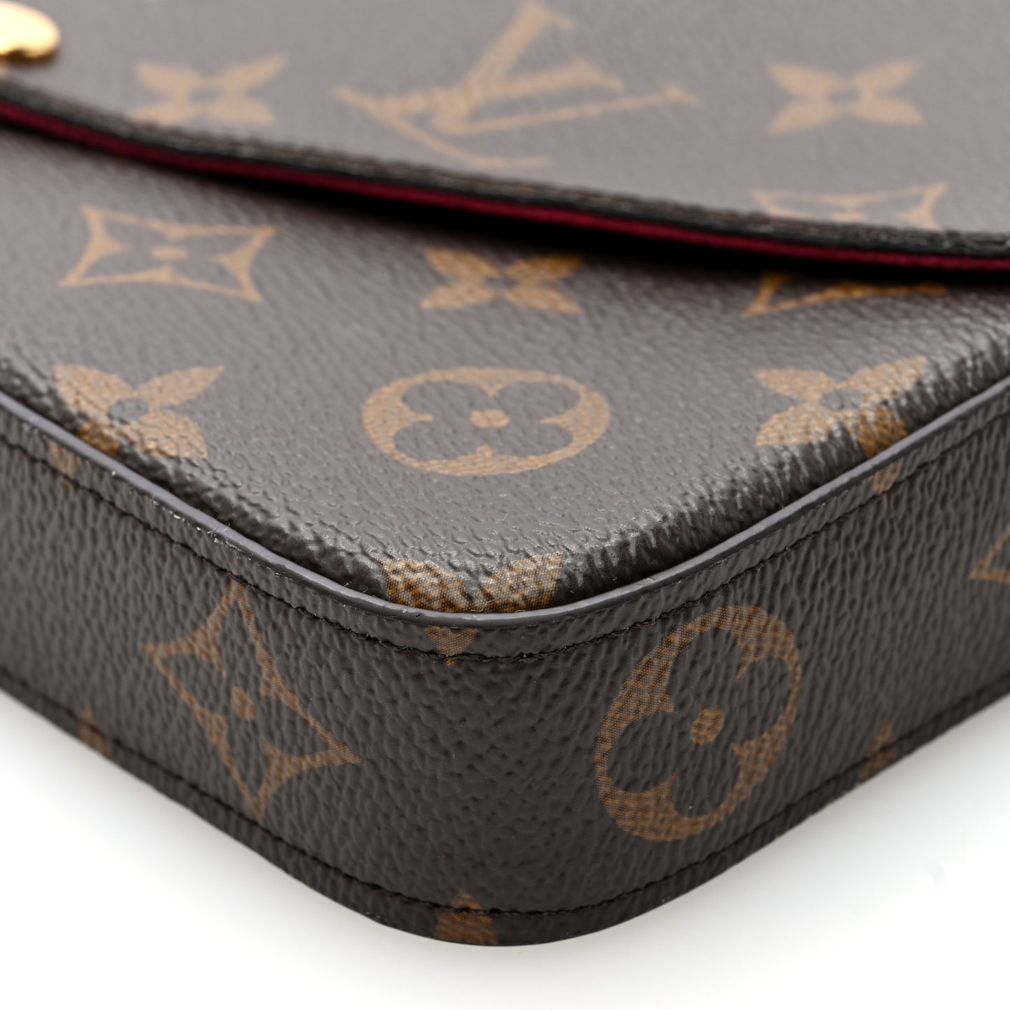 Monogram Pochette Felicie Chain Wallet Fuchsia