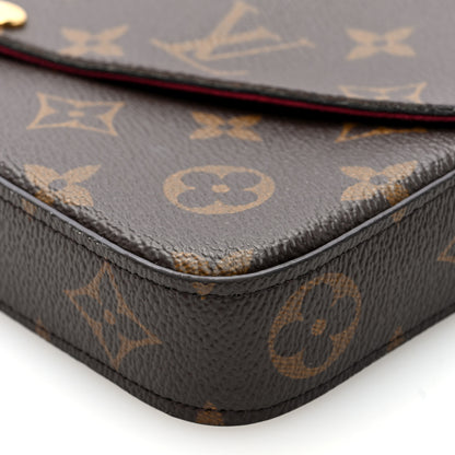 Louis Vuitton Monogram Pochette Felicie Chain Wallet Fuchsia 10 of 11