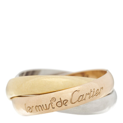 Cartier 18K Pink Yellow White Gold Classic Les Must De Cartier Trinity Ring 50 5.25 1 of 8