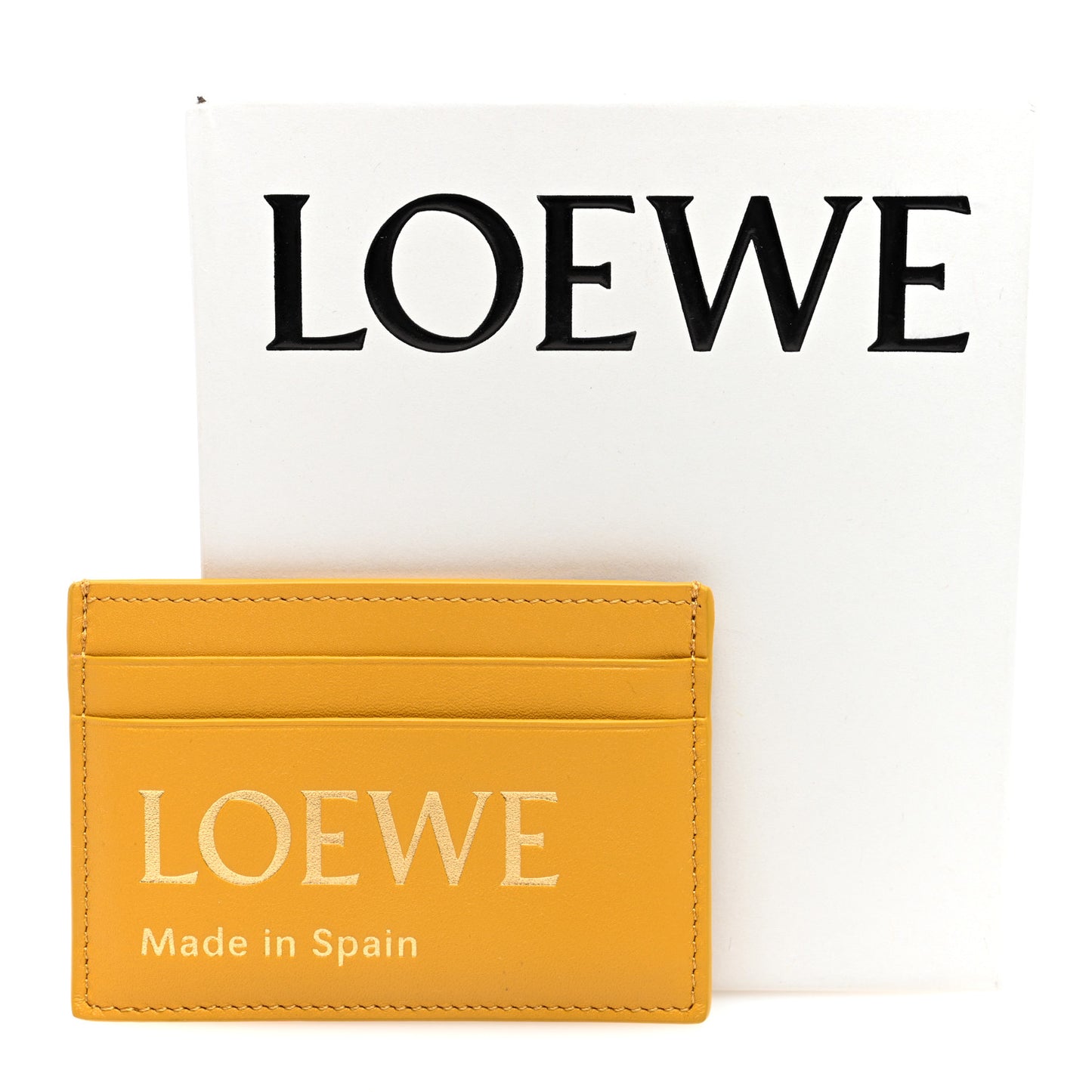 Calfskin Logo Card Holder Sunflower