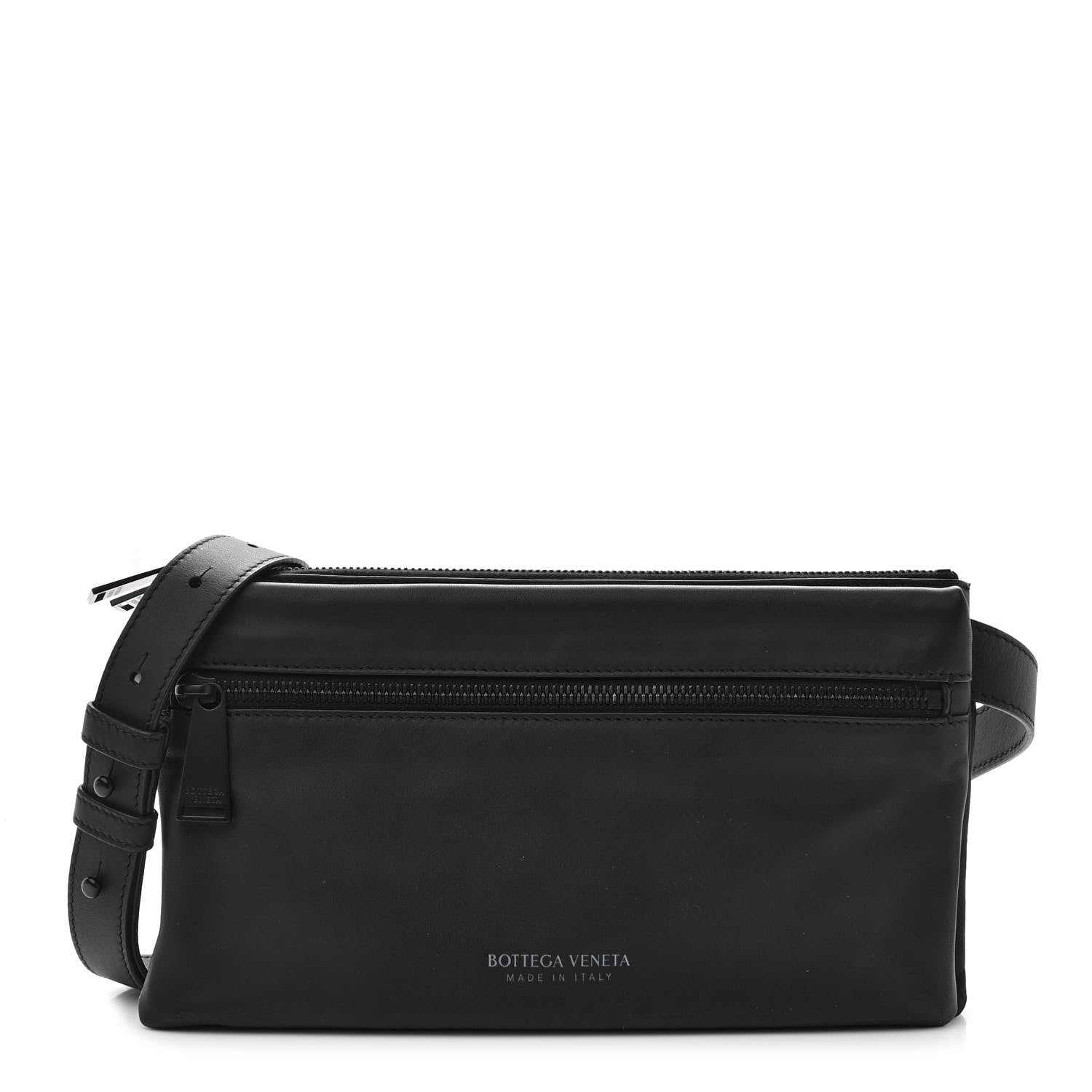 Bottega Veneta Nappa Fluid Triple Zip Messenger Bag Black 1 of 11
