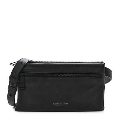 Bottega Veneta Nappa Fluid Triple Zip Messenger Bag Black 1 of 11