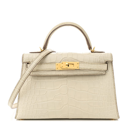 Hermes Matte Alligator Mini Kelly Sellier 20 Beton 1 of 15