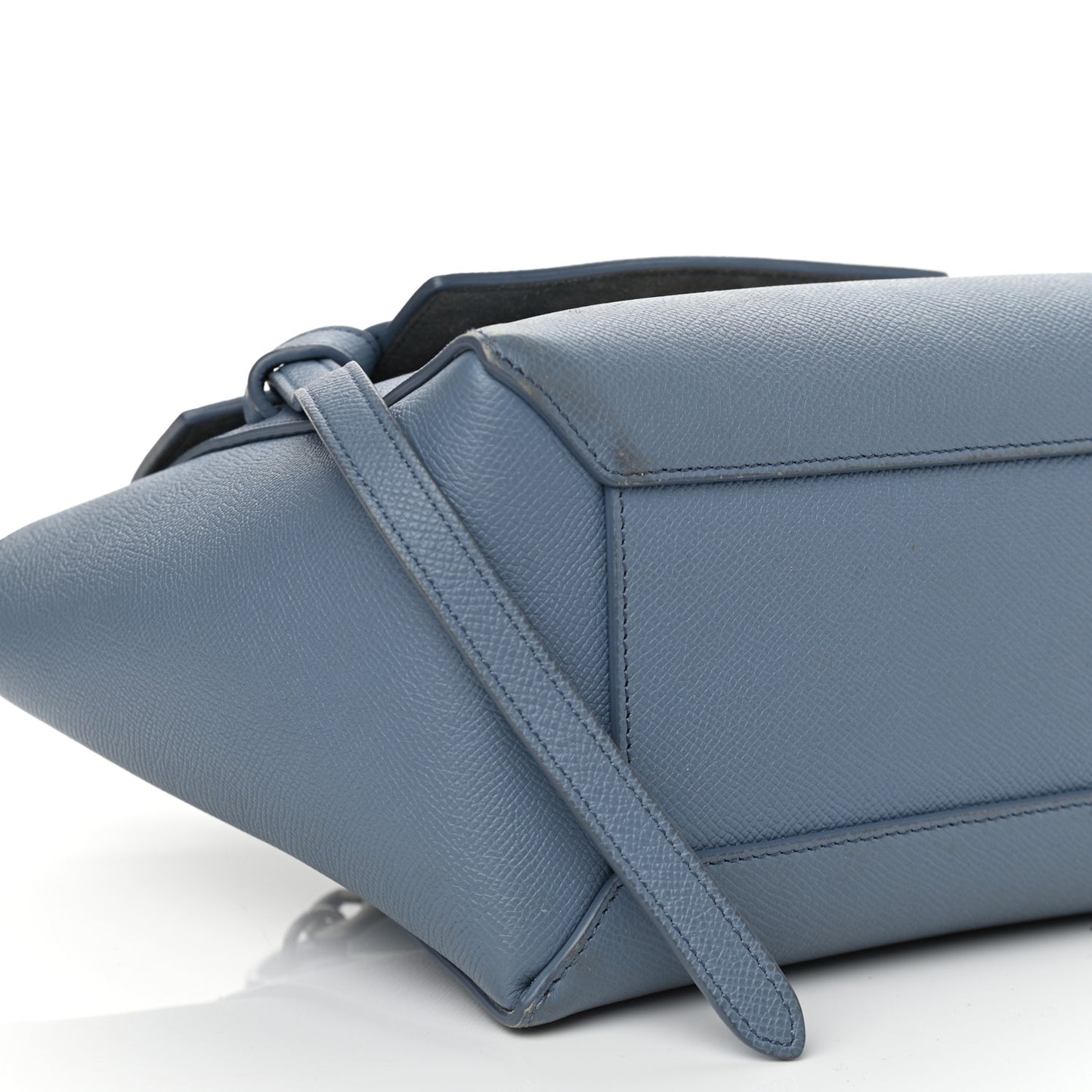 Grained Calfskin Micro Belt Bag Washed Blue