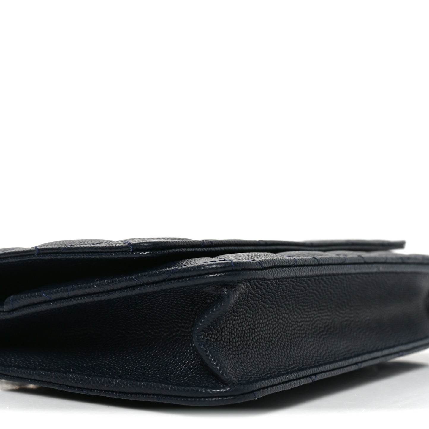 Caviar Quilted Wallet on Chain WOC Navy Blue