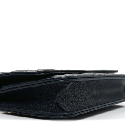 Chanel Caviar Quilted Wallet on Chain WOC Navy Blue 10 of 12