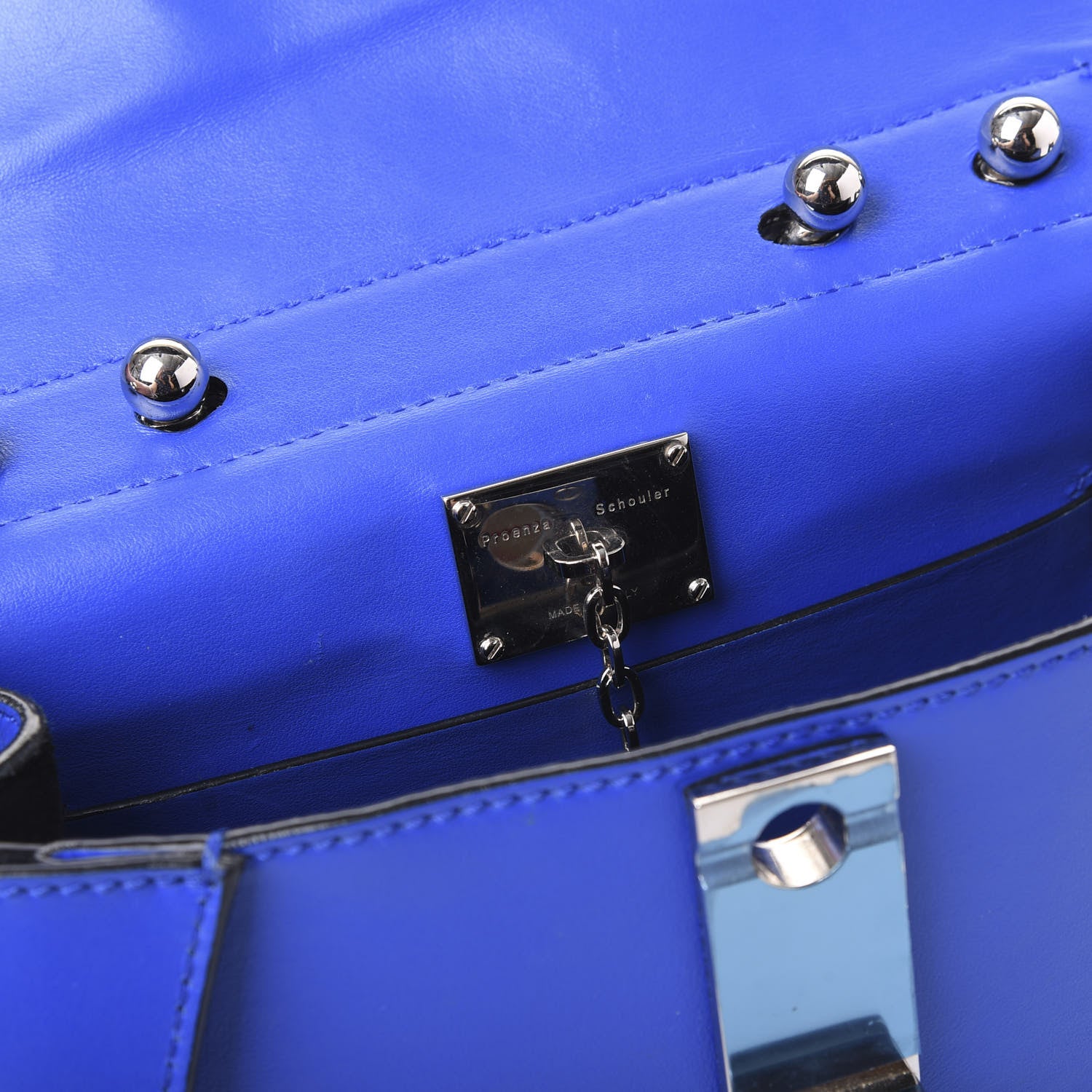 Proenza Schouler Calfskin Small Hava Top Handle Bag Lapis 7 of 8