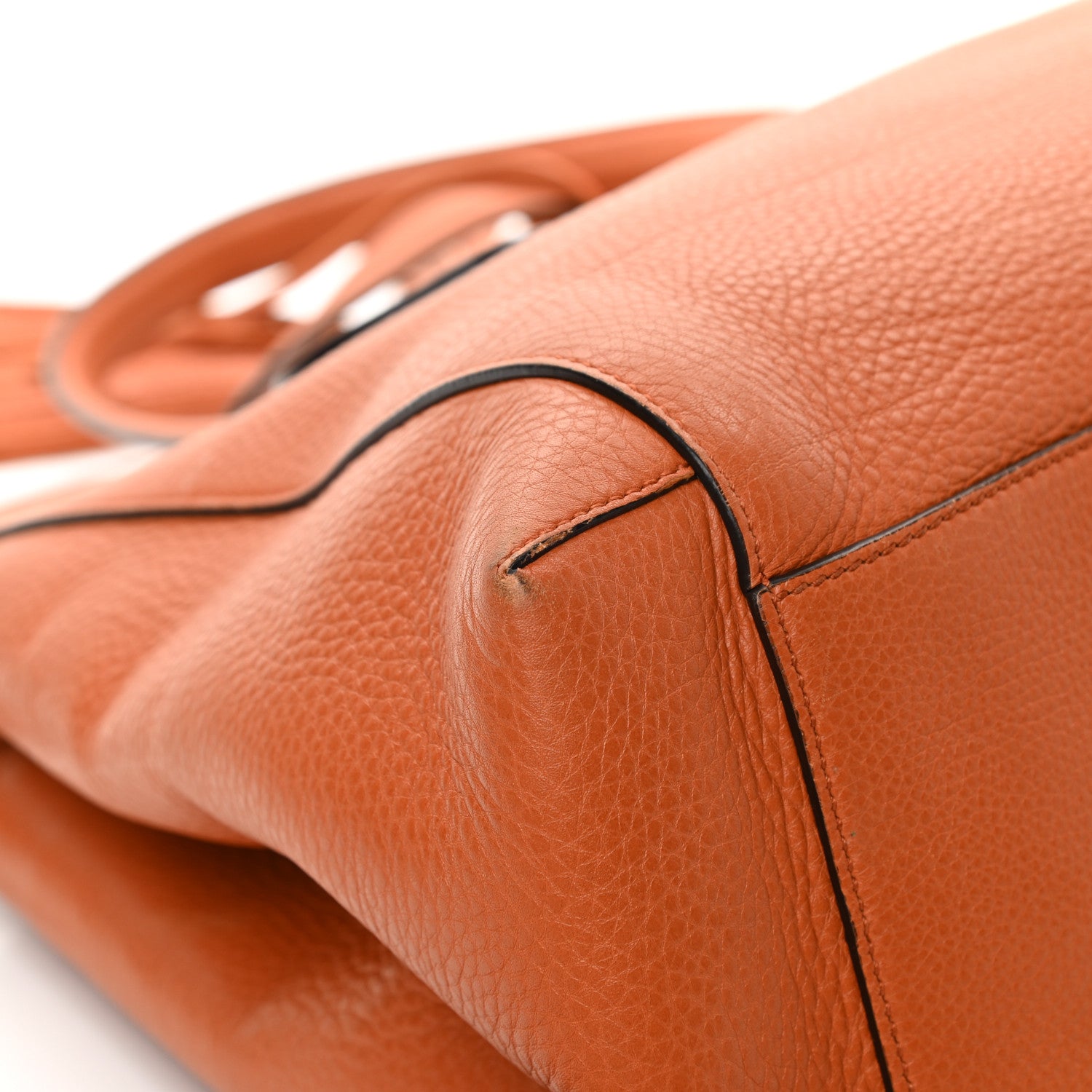 Gucci Pebbled Calfskin Large Lady Tassel Top Handle Bag Orange 12 of 22