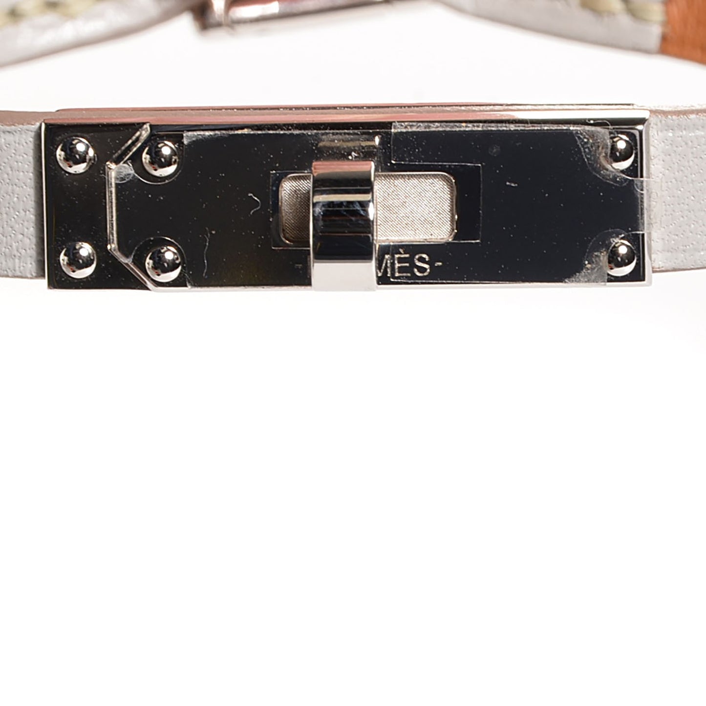 Tadelakt Micro Kelly Bracelet Gris Perle XS