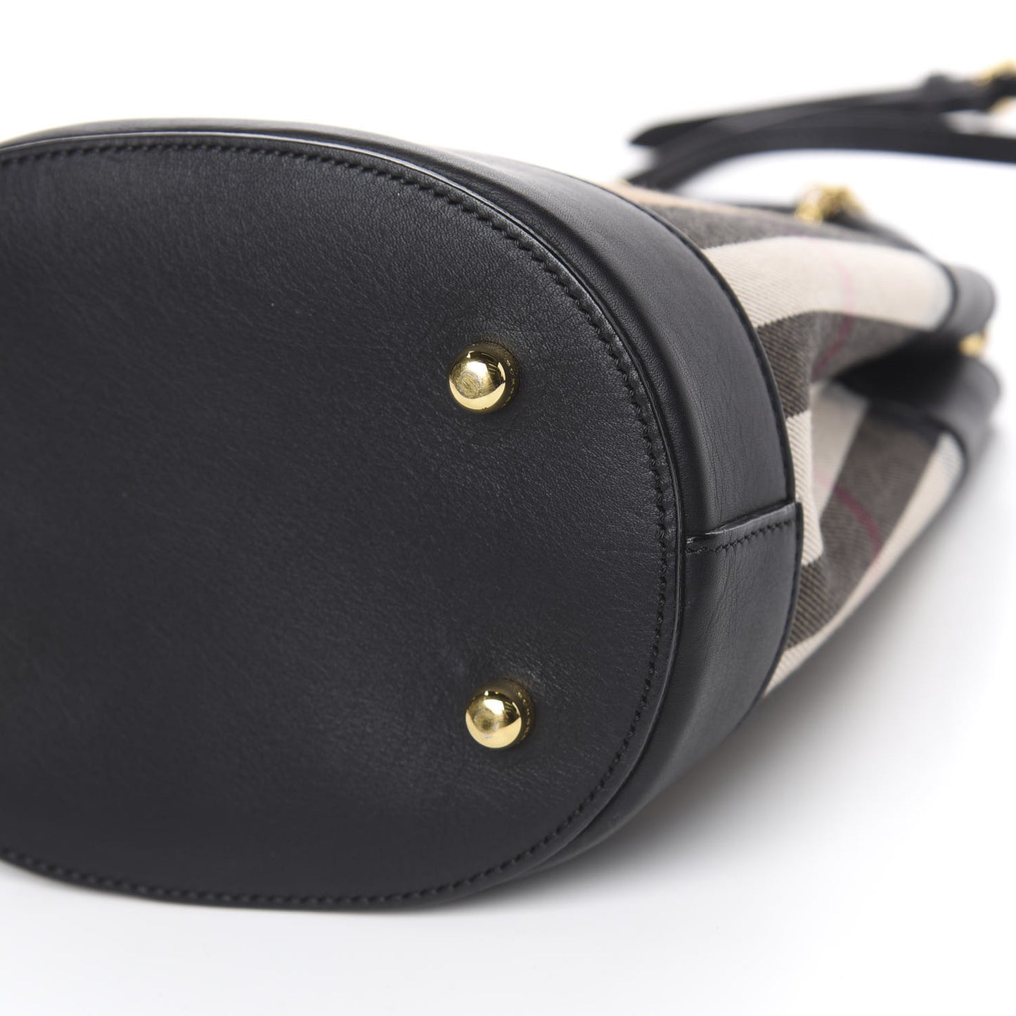 Canvas House Check Mini Bucket Bag Black