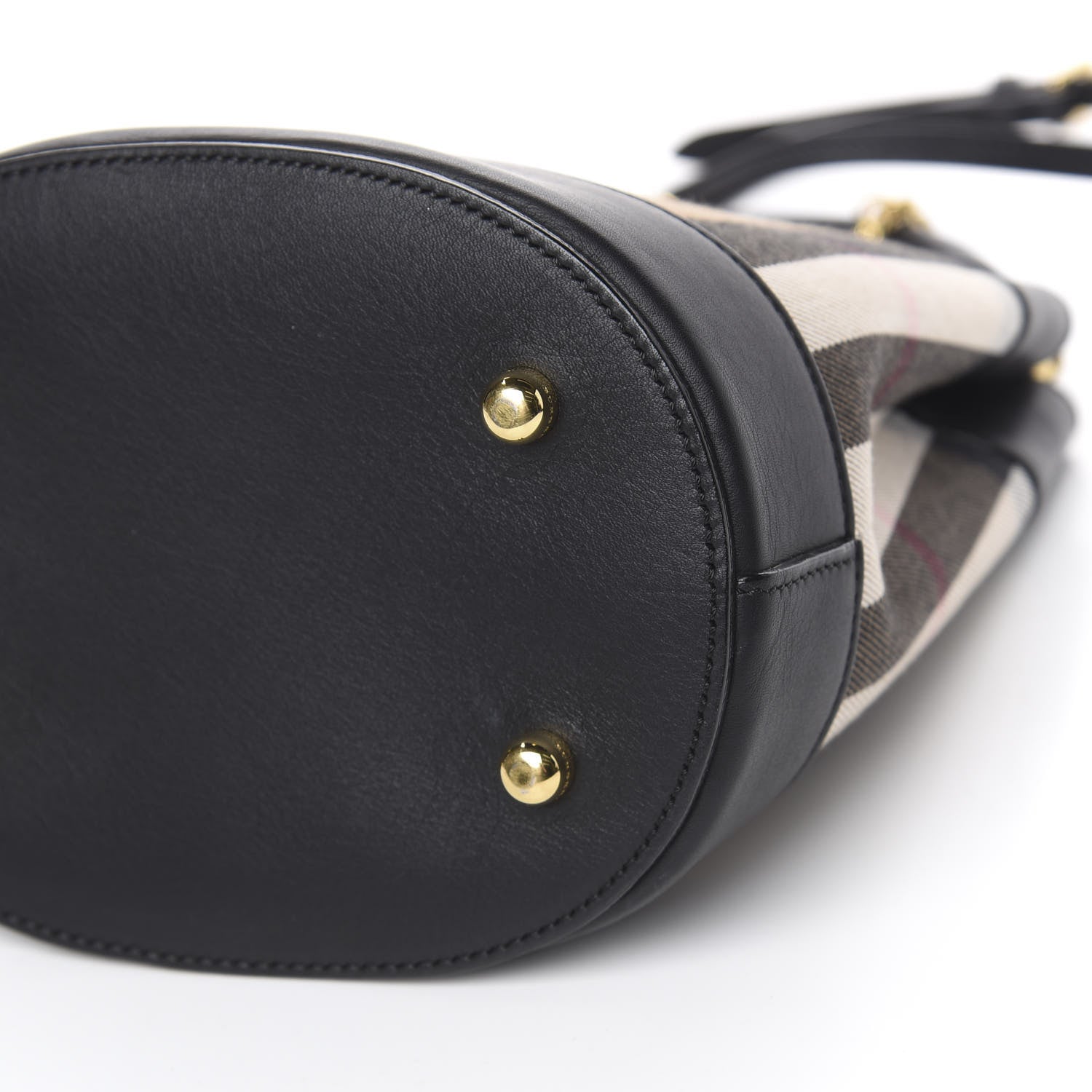 Burberry Canvas House Check Mini Bucket Bag Black 9 of 9