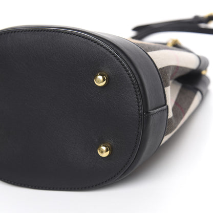 Burberry Canvas House Check Mini Bucket Bag Black 9 of 9
