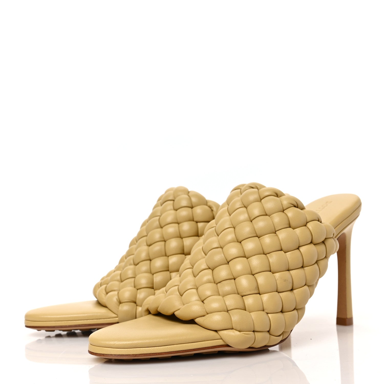 Bottega Veneta Nappa Padded Intrecciato Mules Sandals 36 Tapioca 3 of 8