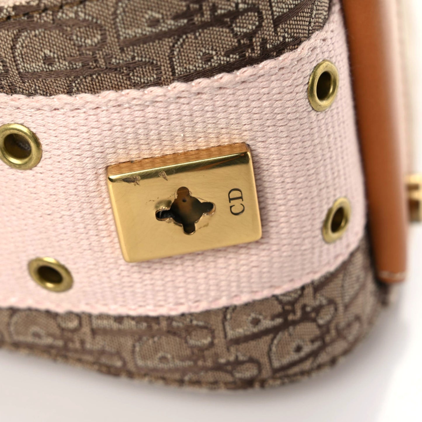 Canvas Calfskin Street Chic Shoulder Bag Pink