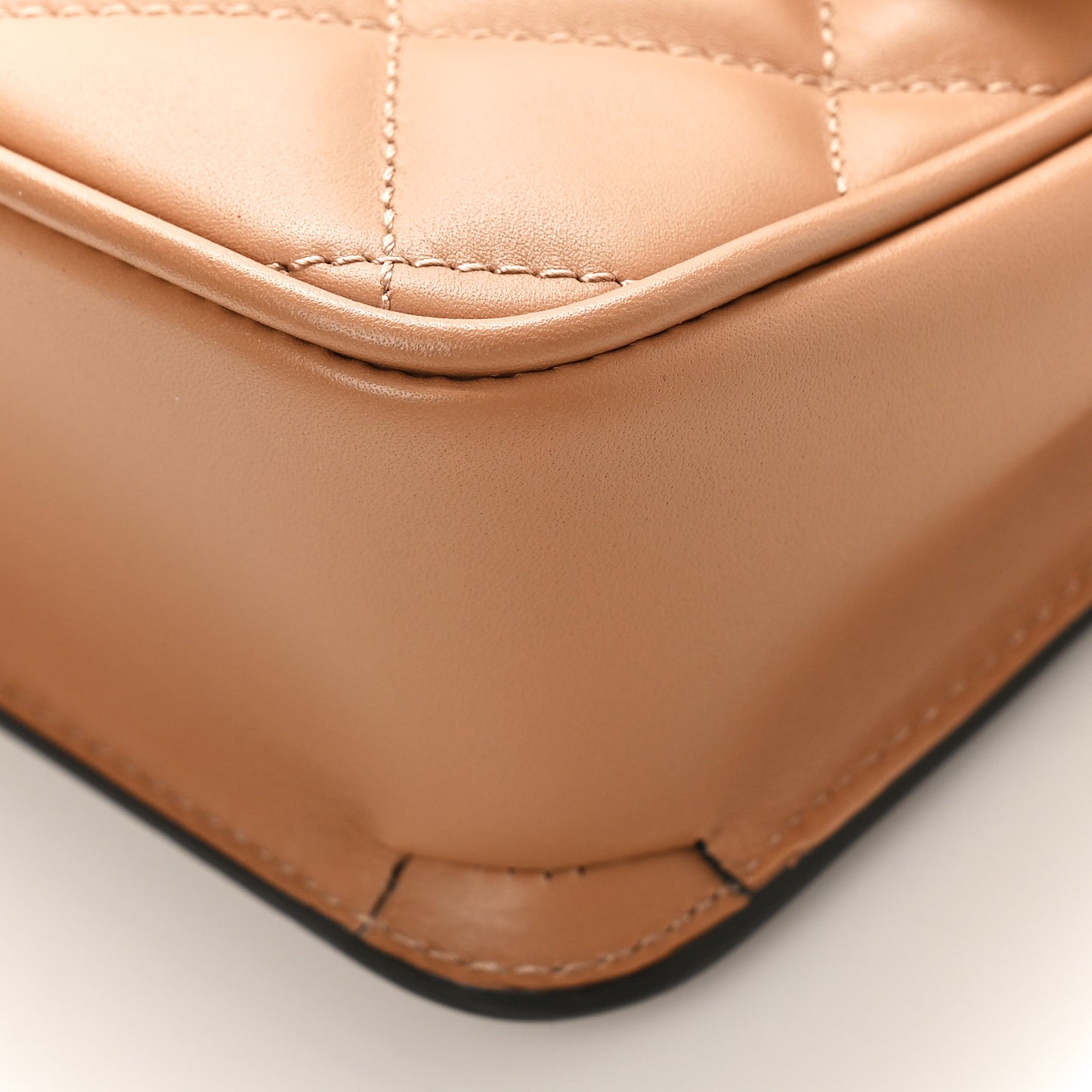 Calfskin Quilted Mini Deco Shoulder Bag Camelia