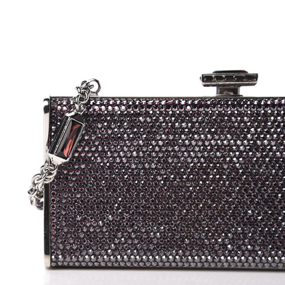 Judith Leiber Swarovski Crystal Minaudiere Clutch Silver Purple 10 of 10